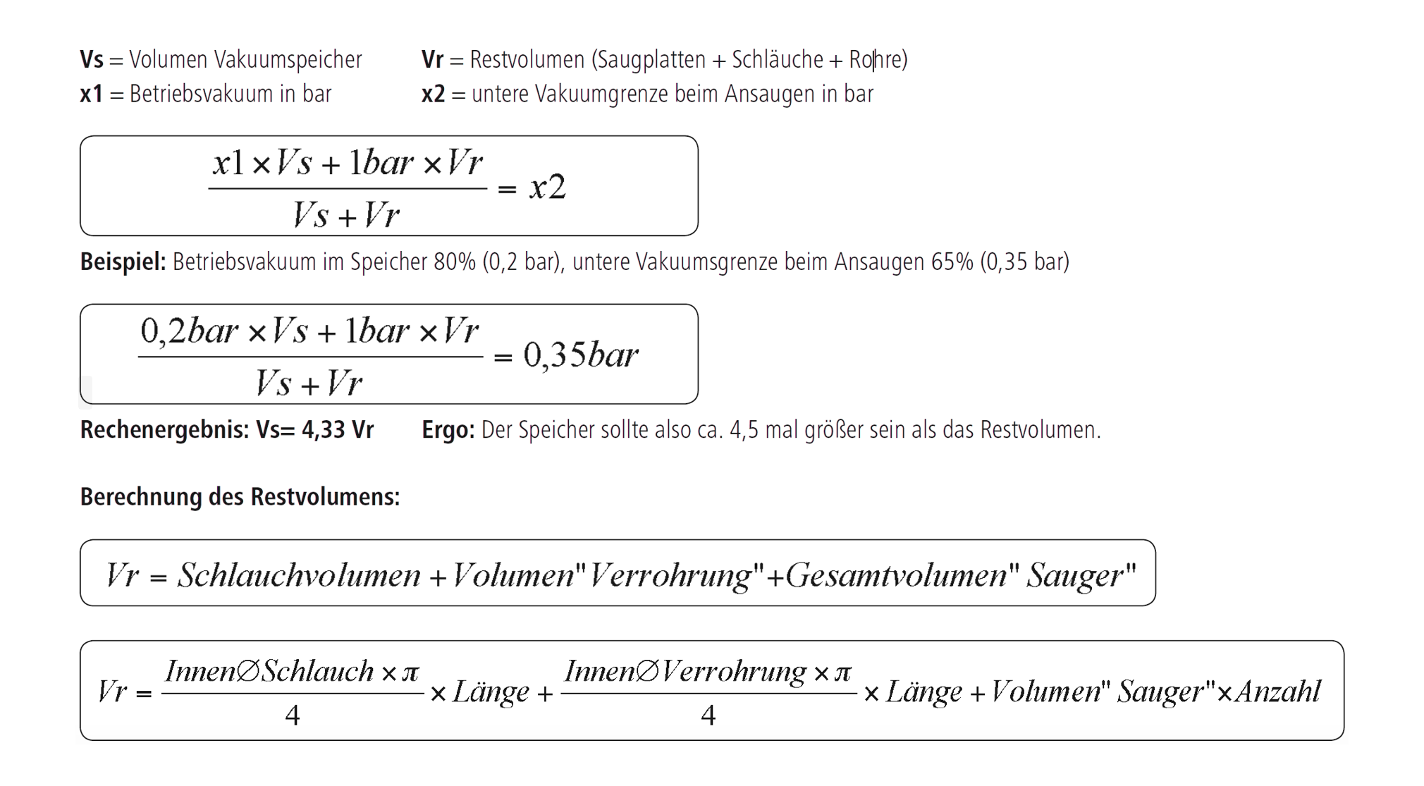 Die Firma Aero-Lift verwendet und entwickelt modernste Vakuumhebetechnologien. Formeln zur Berechnung des Speichervolumens eines Vakuums; Aero-Lift